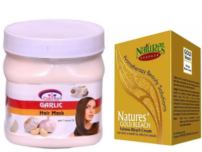 

Pink Root GARLIC MASK 500ML WITH NATURE'S ESSENCE 43G GOLD BLEACH(Set of 2)