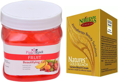 

Pink Root FRUIT GEL 500ML WITH NATURE'S ESSENCE 43G GOLD BLEACH(Set of 2)