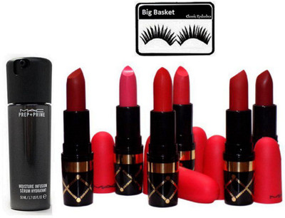 

big basket Eyelashes, Natcracker Sweet Lipstick ( Set of Six ) & face serum(Set of 3)