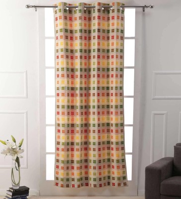 SOUMYA 274 cm (9 ft) Cotton Room Darkening Long Door Curtain Single Curtain(Self Design, Multicolor)