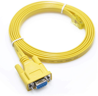

SQUAD Cable 9Pin Female Serial to RJ45 Male CAT5 Ethernet Adapter LAN Console Network Cable(Compatible with router, Yellow)