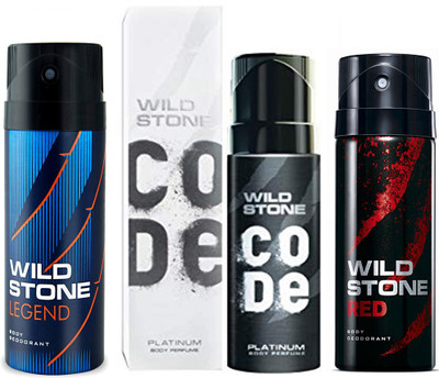 

Wild Stone LEGEND DEODORANT 150 ML + CODE PLATINUM DEODORANT 120 ML + RED SPICE DEODORANT 150 ML Deodorant Spray - For Men(150 ml, Pack of 3)