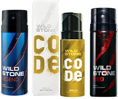 

Wild Stone LEGEND DEODORANT SPRAY 150ml 1Pcs + CODE GOLD DEODORANT SPRAY 120ml 1Pcs + RED DEODORANT SPRAY 150ml 1Pcs Deodorant Spray - For Men(150 ml, Pack of 3)