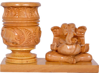 

Craft Trade 1 Compartments Wooden Pen Stand(Brown)