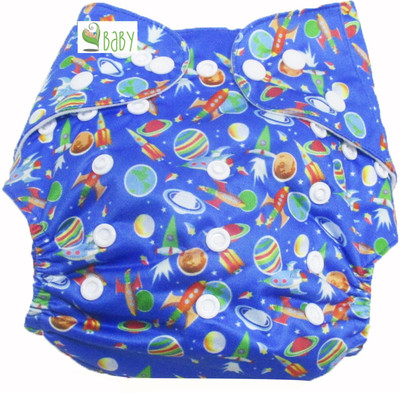 

VBaby Planet Cloth REUSABLE Nappy Organic Fabric Washable, Premium Adjustable Cloth With 1 Cotton Insert Lining 0-2 Years - M