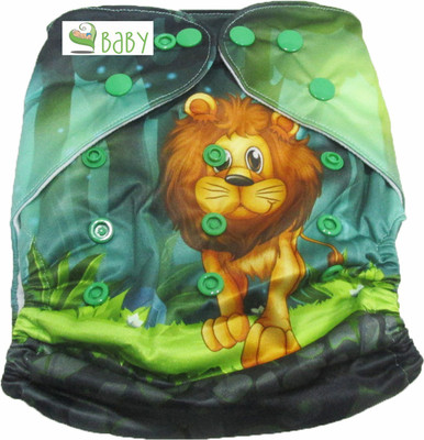

VBaby Lion Cloth REUSABLE Nappy Organic Fabric Washable,Premium Adjustable Cloth With 1 Cotton Insert Lining 0-2 Years - M