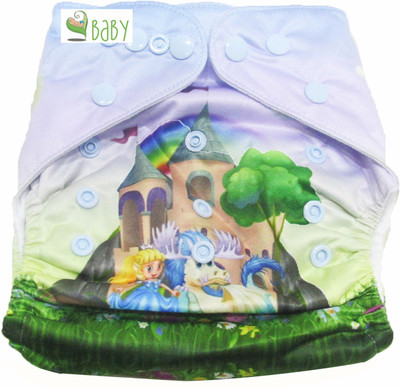 

VBaby Tree house Cloth REUSABLE Nappy Organic Fabric Washable,Premium Adjustable Cloth With 1 Cotton Insert Lining 0-2 Years - M
