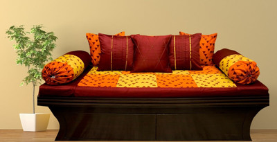 Vissage Cotton Geometric Diwan Set(Multicolor)
