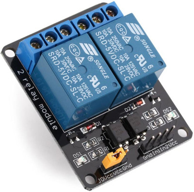 

KitsGuru 12V Two Channel Relay Module With Optocoupler Electronic Components Electronic Hobby Kit