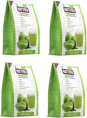 

Nattfru Aam Panna Powder - Lyophilised - Freeze Dried - No Preservatives (Pack Of 4 ) Nutrition Drink(4x35 g, Mango Flavored)