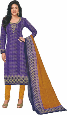 PUSHPAM CREATIONS Cotton Printed Salwar Suit Dupatta Material(Un-stitched) Flipkart