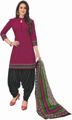 PUSHPAM CREATIONS Cotton Printed Salwar Suit Dupatta Material(Un-stitched) Flipkart