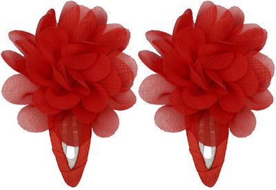 

Pikaboo A Pair Of Floral Tic-Tac Hair Clips For Girl ( Red ) Hair Clip(Red)