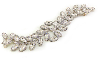 

silverstoli wedding clear crystal headbands hair clips White bridal party hair For Women's Head Band(White)