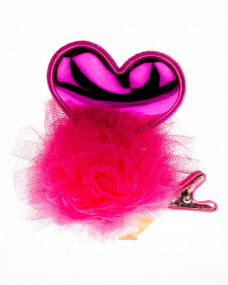 

Pikaboo Shiny Heart Shaped Alligator Hair Clip For Girl ( Fuchsia ) Hair Clip(Pink)