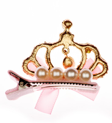 

Pikaboo Shiny Alligator Hair Clip Crown Motif For Girl ( Babypink ) Hair Clip(Pink)