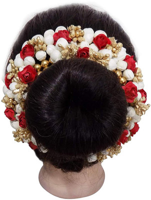 

EKAN Artificial Hair Gajra, Juda Accessories Gajra, New Stylish South Indian Bridal Hair Gajra Bun(Red)