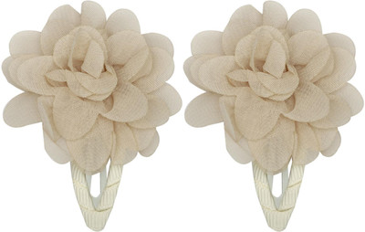 Pikaboo A Pair Of Floral Tic-Tac Hair Clips For Girl ( Flaxenyellow ) Hair Clip(Yellow)