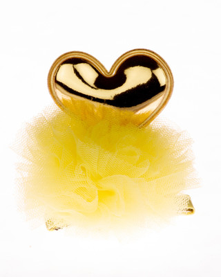 Pikaboo Heart Shaped Alligator Hair Clip For Girl ( Yellow ) Hair Clip(Yellow)