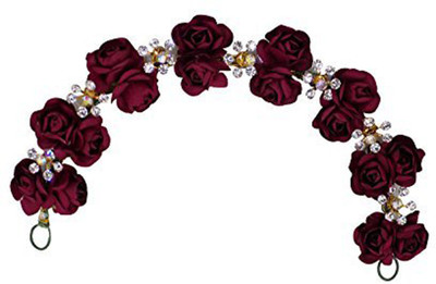 

BOXO Durga Puja And Diwali Use Hair Accessories Hair Gajra For Women And Girls Hair Accessory Set(Maroon)