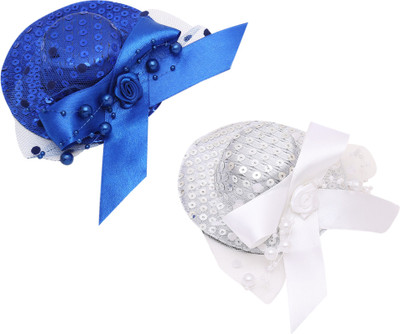 

Sanjog Blue &White Color Small Hat Hair Clip For Baby Girls/Girls-Pack of 2 Hair Clip(Blue)