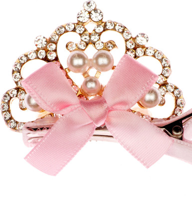 

Pikaboo Crown Shaped Alligator Hair Clip For Girl ( Babypink ) Hair Clip(Pink)