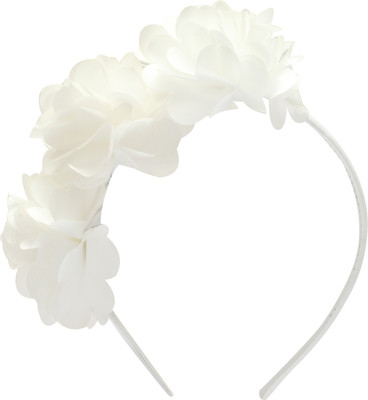 

Stol'n White Three Flower Hairband: White Hair Band(White)