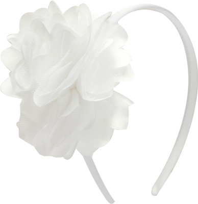 

Stol'n White Flower Net Hairband: White Hair Band(White)
