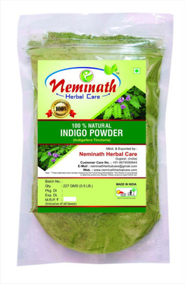 

Neminath Herbal Care Indigo Leaves Powder For Hair | 100% Ayurvedic, Natural & Herbal | Organically Extracted (Indigofera Tinctoria) For Hair Colour and Herbal Care (227 Grams) Hair Color(green)