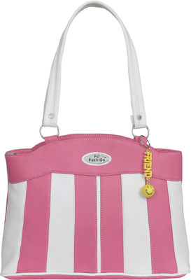 

FD Fashion Soft Shoulder Bag(White, Pink), Pink;white