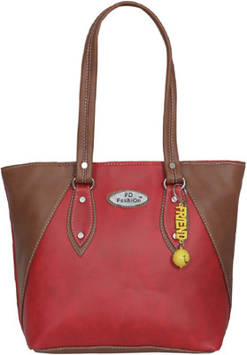 

FD Fashion Soft Shoulder Bag(Tan, Red), Red;tan