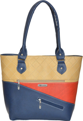 FD Fashion Hand-held Bag(Beige, Red)