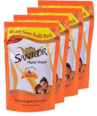 

santoor handwash with sandal & tulshi(600 ml, Pouch, Pack of 4)