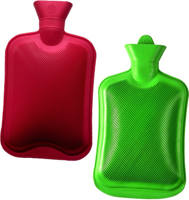 

CRETO Best Quality Non Electric Hot water bag Combo Pack of 2 rubber hot water bag 1 L Hot Water Bag(Multicolor)