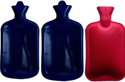 

CRETO (2+1 Combo Pack) Non Electric Hot Water Bag for Pain Relief rubber hot water bag 1 L Hot Water Bag(Multicolor)