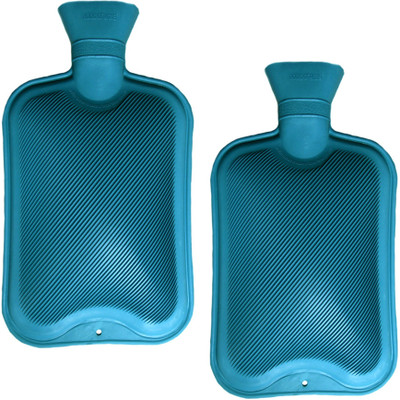 

CRETO Deluxe Comfort Hot Water Bottle Pack of 2 Non Electric rubber hot water bag 1 L Hot Water Bag(Blue)