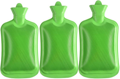 

CRETO Pain Relief Non-Electric Hot water bottle Combo Pack of 3 rubber hot water bag 1 L Hot Water Bag(Green)