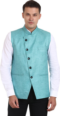 JIHUZUR Sleeveless Solid Men Jacket