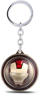 Optimus traders Superhero Movie collection Iron Sheild Man 3d face logo rotating Key Chain