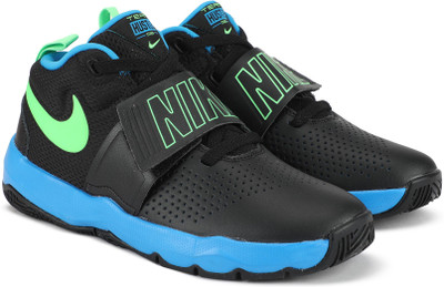 

Nike Boys Lace Basketball Shoes(Black, Black/rage green-photo blue