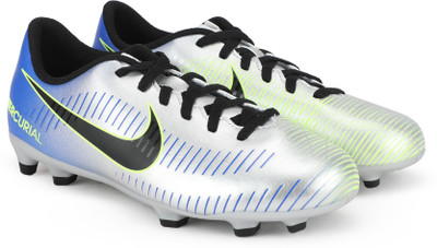

Nike Boys & Girls Lace Football Shoes(Silver, Racer blue/black-chrome-volt