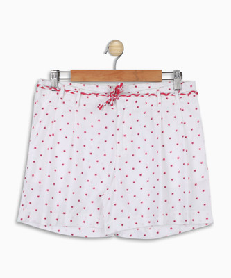 

United Colors of Benetton Short For Girls Casual Printed Cotton(White, Pack of 1