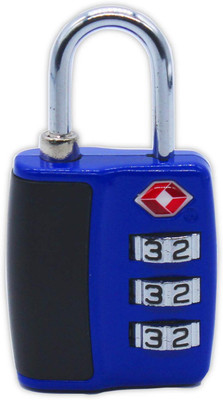 

tecmac Travel 3 Digit Security Luggage Combination Padlock(Blue & Black)