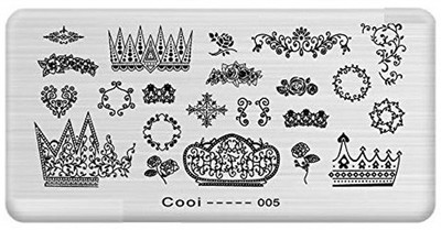 

SYGA 1 Piece Cooi_005 Style Nail Plates Nail Art Image Stamping Plates Nail Sticker(Silver)