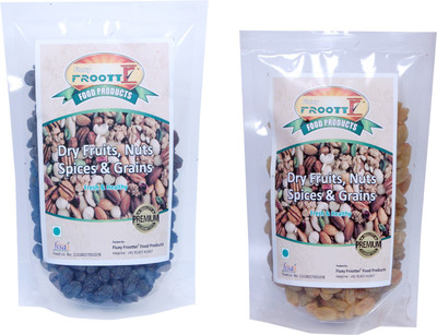 

FLUXYFROOTTR COMBO | YELLOW RAISIN | BLACK RAISIN | PREMIUM SWEET | CHEWY FRUIT | YELLOW AND BLACK (Pack of 2) Raisins(500 g, Pouch)