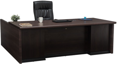 Durian THEON Engineered Wood Office Table(Free Standing, Finish Color - Smoke Oak)