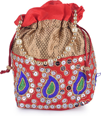 

HAPHAE Attractive potli bag is used to give money and shagun gifts-RED Potli(Red)