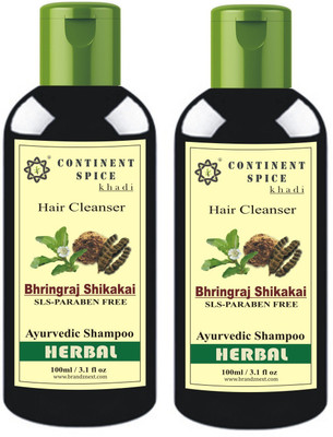

Continent Spice Khadi Bhringraj Shikakai Herbal Hair Cleanser/Shampoo - CS682005(100)
