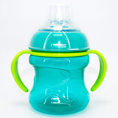 

Honey Baby Leak Proof Duck Billed Baby / Infants / Kids Transparent Silicone Spout Water Juice Sipper Training Cup with Handles(Persian Green)