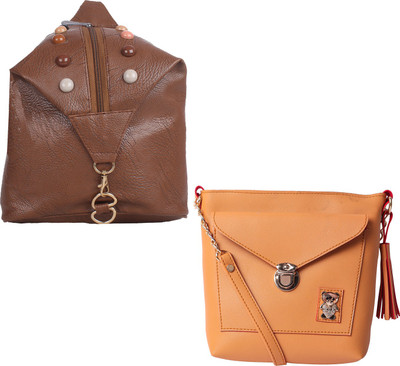 

Fillin Cart Women Casual, Evening/Party, Formal Brown, Yellow PU Sling Bag
